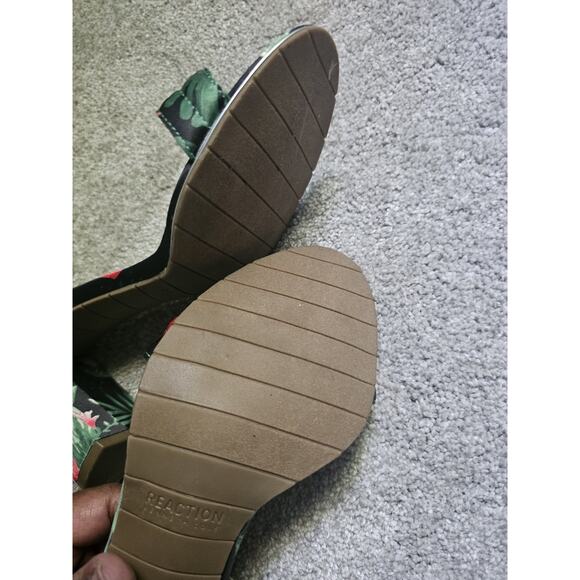 Kenneth Cole Size 8.5 Floral Heeled Sandals Block Heel Open Toe Women’s Shoes - Picture 5 of 8